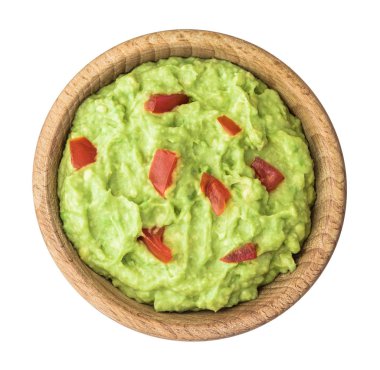 Beyaz arka plan üzerinde izole guacamole