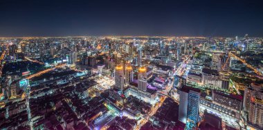 gece Bangkok cityscape