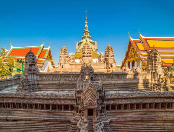 Angkor Wat Modello nel Tempio di Buddha Smeraldo, Grande Palazzo, Bang — Foto Stock