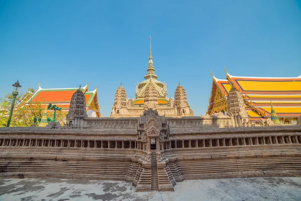 Angkor Wat Modello nel Tempio di Buddha Smeraldo, Grande Palazzo, Bang — Foto Stock