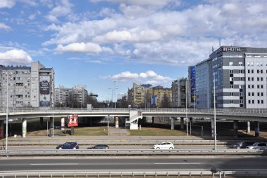 New Belgrade view. Unusually sunny winter day in Belgrade.