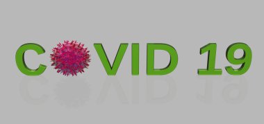 covid 193d beyaz arkaplan içerisindeki metin