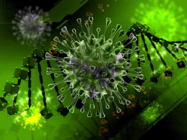 Rendering Corona Virus Digitaler Farbe Hintergrund Stock Image — Stockfoto