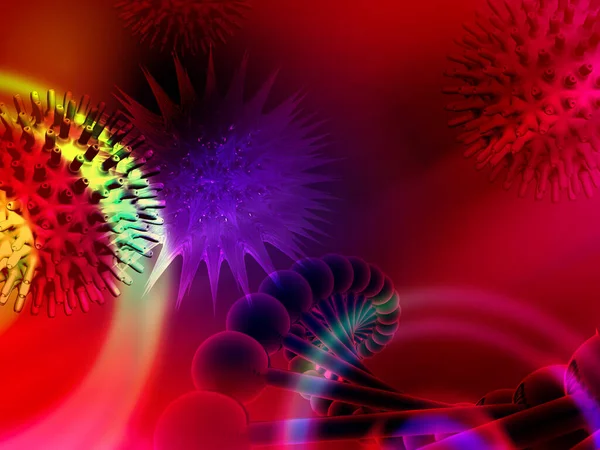 Virus Colore Digitale Sfondo Stock Immagine — Foto Stock