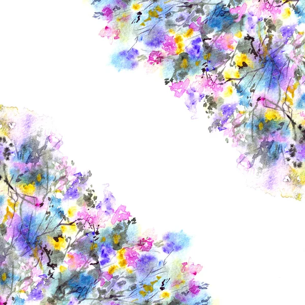 Romantische Aquarellblumen Für Postkarten Oder Hochzeitseinladungen Florale Illustration Für Kartendekor — Stockfoto