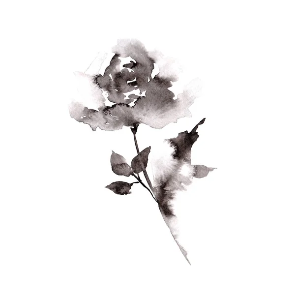 Blommig Illustration För Inbjudan Kort Inredning Med Akvarell Blommor — Stockfoto