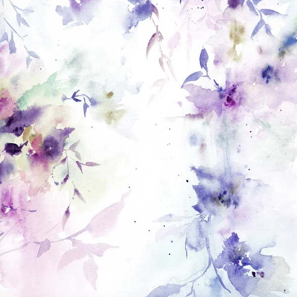 Abstracte Prachtige Aquarel Bloemen Voor Briefkaart Floral Illustratie Voor Kaart — Stockfoto