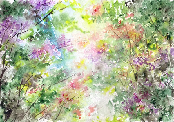 Aquarellblumen Als Grußkarte Oder Einladung Florale Illustration Für Kartendekor — Stockfoto