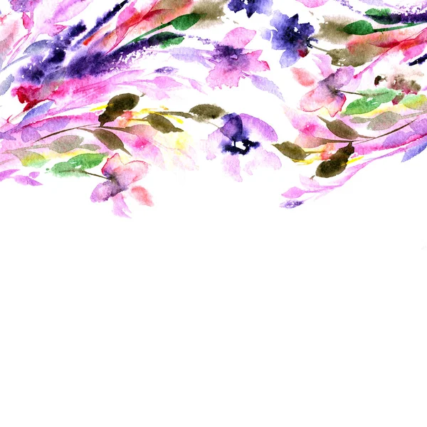Красиві Акварельні Квіти Листівки Або Запрошення Весілля Квіткова Ілюстрація Декору — стокове фото
