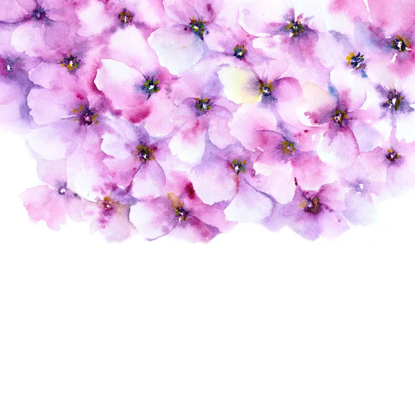 Aquarell Lila Blumen Für Grußkarte Oder Hochzeitseinladung Florale Illustration Für — Stockfoto