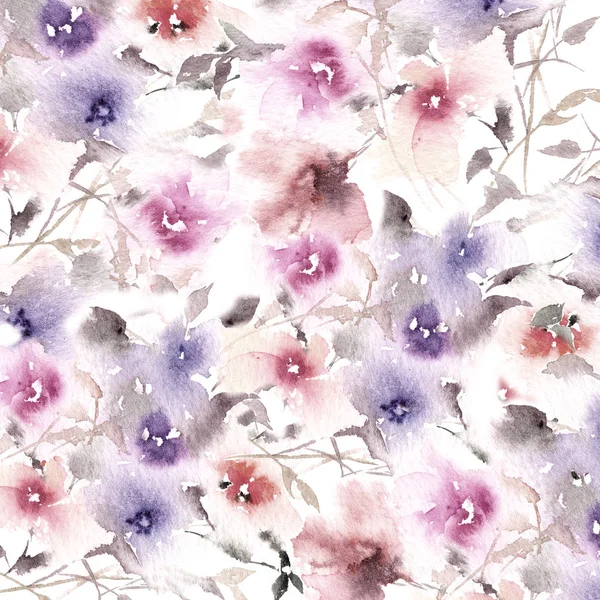 Aquarell Mohnblumen Als Grußkarte Oder Hochzeitseinladung Florale Illustration Für Kartendekor — Stockfoto