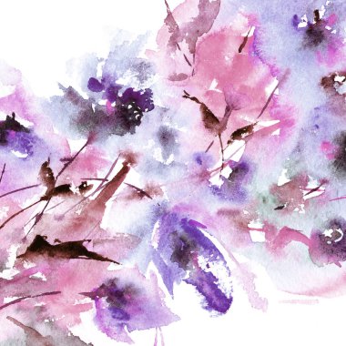 Çiçek arka plan. Suluboya soyut çiçek. Çiçekli tebrik kartı. Düğün iiinvitation tasarım.