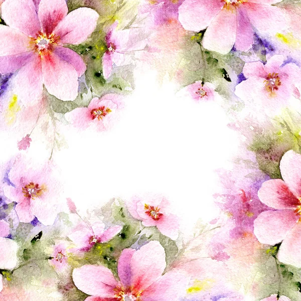 Akvarell Blommor För Gratulationskort Eller Bröllop Inbjudan Blommig Illustration För — Stockfoto