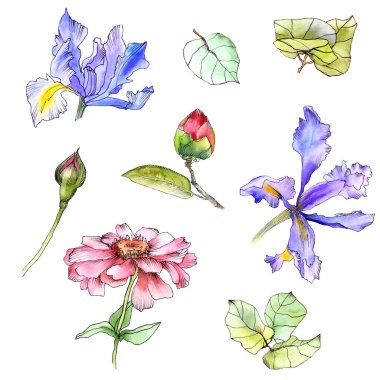 Tebrik kartı tasarımı için suluboya çiçekler. Düğün davetiyesi çiçek dekoru. Doğum günü kartı tasarımı için soyut çiçekler çiziyorum