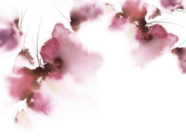 Absract Фиолетовый Цветочный Фон Винтажные Акварельные Цветы Фон Свадебное Приглашение — стоковое фото