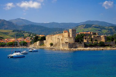 Collioure, Fransa, Avrupa Kalesi manzarası