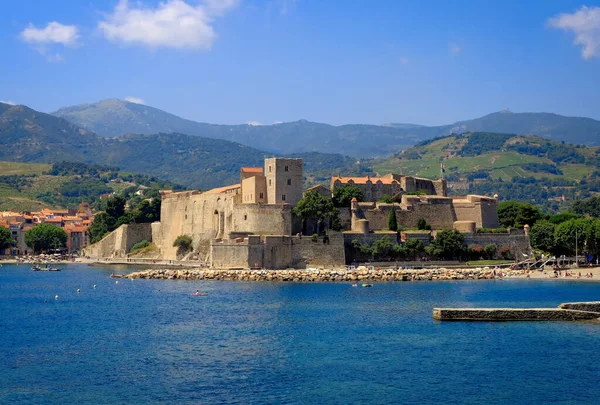 A view of the castle of Collioure, France, Europe — 스톡 사진