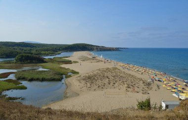 Sinemorets, Bulgaristan, Butamyata plajında güneşli bir gün, Bulgaristan.