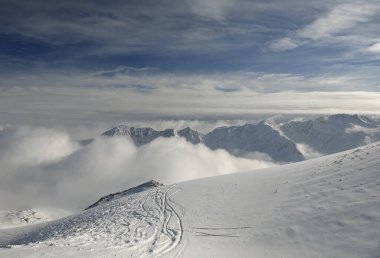Kışın Oetztal vadisi, Avustralya Alpleri.