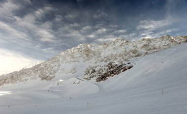 Kışın Oetztal vadisi, Avustralya Alpleri.