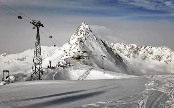 Oetztal údolí v zimě, rakouské Alpy — Stock fotografie