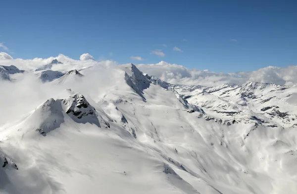 Panorama del ghiacciaio Kaprun in inverno, cima Kitzsteinhorn, 3029 metri sul livello del mare, Zell am See — Foto Stock