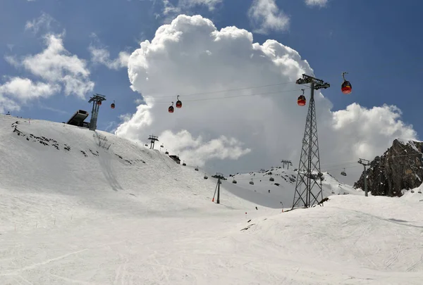 Kışın Buzul Kaprun Panoraması, Kitzsteinhorn 'un tepesinde, deniz seviyesinden 3029 metre yukarıda, Zell am. — Stok fotoğraf