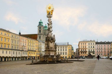 Linz, Austria. City center of Linz in wintertime. clipart