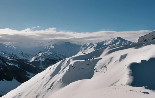 stock image winter in Alps, Kaltenbach ski resort in Fuegen, Zillertal valley