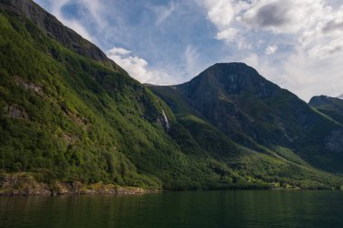 Temmuz 2019 'da Norveç' te Aurlandsfjord.