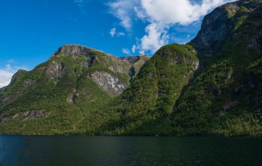 Temmuz 2019 'da Norveç' te Aurlandsfjord.