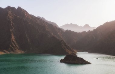 Dubai Emirliği 'nde Hatta Barajı ve Gölü, Uae.