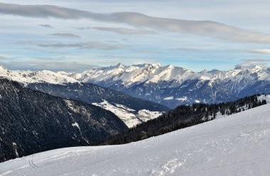 Racines-Jaufen Kayak Merkezi, Trentino, İtalya, Kış Dolomiten Alpleri