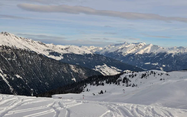 Racines-Jaufen ski center, Trentino, Italy, winter Dolomiten Alps — Stock Photo, Image