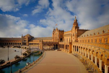 Sevilla, İspanya. İspanyol Meydanı Plaza de Espana 
