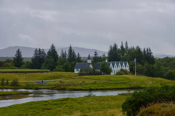 Paisagem no Parque Nacional Thingvellir, na Islândia. Setembro 2019 — Fotografia de Stock