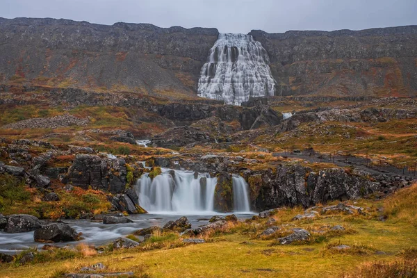 Dynjandi vattenfall vid västra fjordarna på Island. September 2019 — Stockfoto