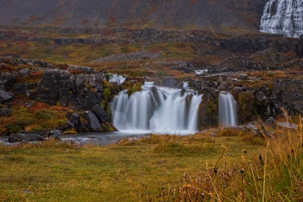 Dynjandi vodopád v západní fjordy Islandu. Září 2019 — Stock fotografie