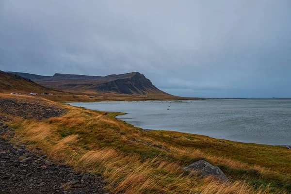 野生の自然、アイスランドの真ん中。バードストン、ウェストフィヨルド、曇りの秋の日。2019年9月 — ストック写真