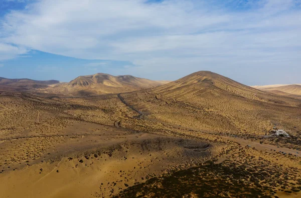 This is an aerial drone shot from Canary islands. Sotavento beach is on the coast of Fuerteventura island. October 2019 — Stock Photo, Image
