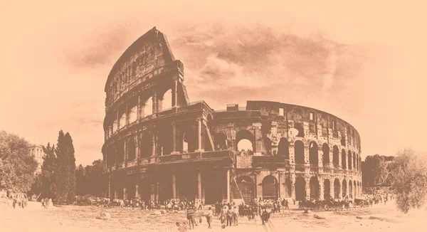 City of Rome, Lazio Italy - Colosseum, Ancient Roman Architecture — ストック写真