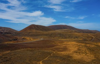 Kuzey Fuerteventura 'nın iç kesimlerinde, Bayuyo volkan sistemine yakın bir yerden insansız hava aracı görüldü. Ekim 2019