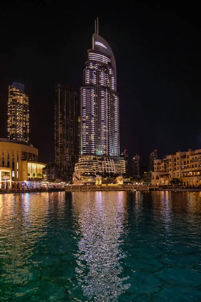 Dubai Skyline Por Noche Mayo 2019 — Foto de Stock