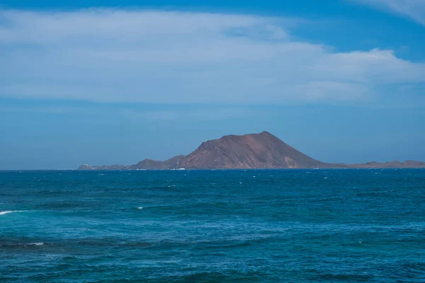 Espanhol Ver Paisagem Isla Los Lobos Ilhas Canárias Vulcânicas Tropicais — Fotografia de Stock