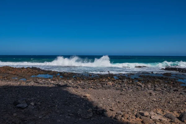 Fuerteventura, Kanarya Adaları, İspanya Ekim 2019 Puerto del Rosario Plajı. — Stok fotoğraf