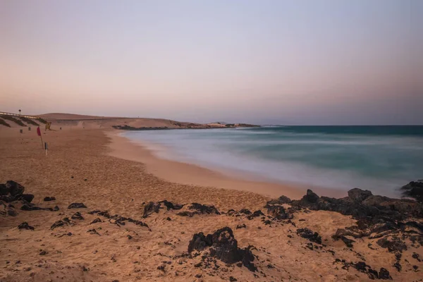 Długa Ekspozycja Widok Playa Del Dormidero Beach Lub Playa Viejo — Zdjęcie stockowe