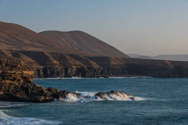 Ajuy Beach Fuerteventura Islans Vid Solnedgången Kanarieöarna Spanien Oktober 2019 — Stockfoto