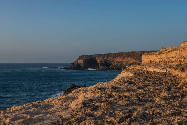 Spiaggia Ajuy Fuerteventura Islans Tramonto Canarie Spagna Ottobre 2019 — Foto Stock