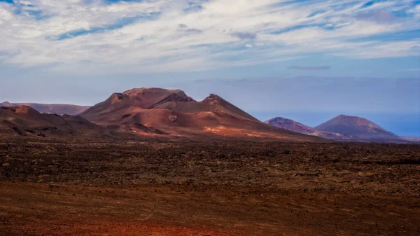 Increíble Paisaje Volcánico Isla Lanzarote Parque Nacional Timanfaya España Octubre — Foto de Stock