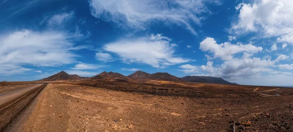 Hermoso Paisaje Volcánico Las Talahijas Con Carretera Isla Fuerteventura Islas — Foto de Stock